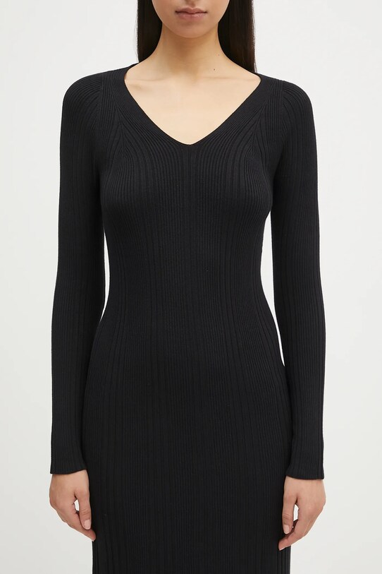 Samsoe Samsoe sukienka Sacheryl V-Neck czarny F25100046