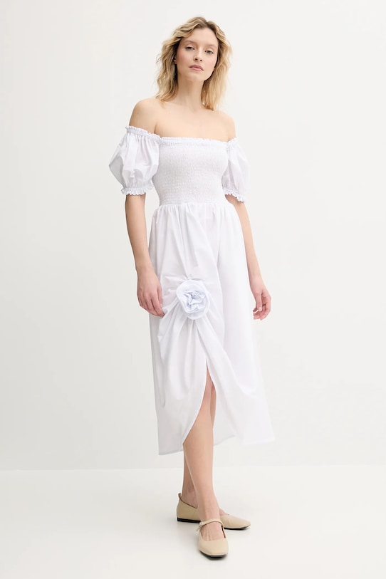 The Sleeper rochie din bumbac BRDR06P001R alb SS25
