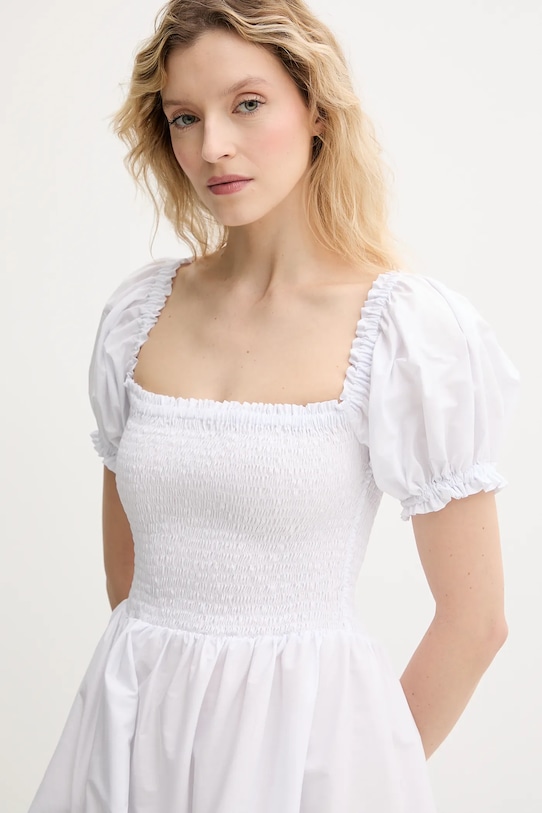 The Sleeper rochie din bumbac BRDR06P001R alb