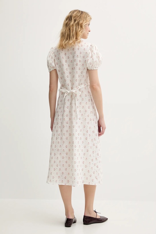 Ľanové šaty The Sleeper GRDR01F015R biela SS25