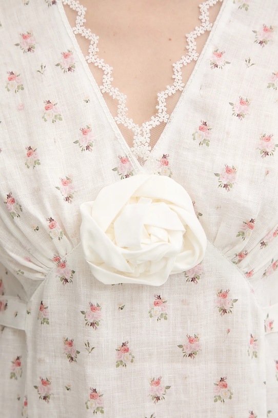 Ľanové šaty The Sleeper GRDR01F015R biela