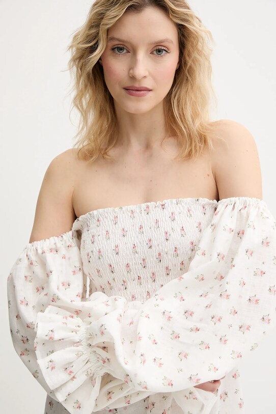 The Sleeper rochie din in ATDR01F015R alb