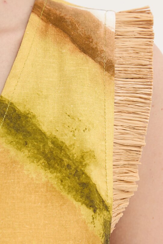 Lanena obleka Never Fully Dressed NFDDR1962 rumena