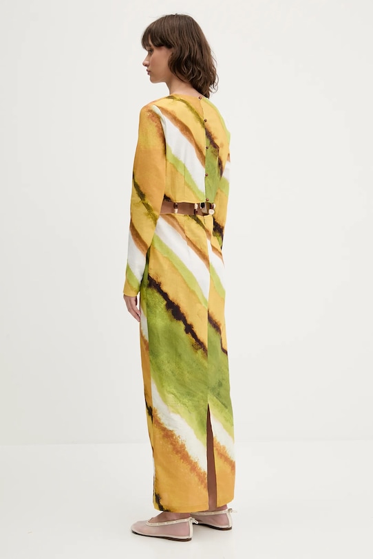 Odzież Never Fully Dressed sukienka z domieszką lnu NFDDR2014 żółty