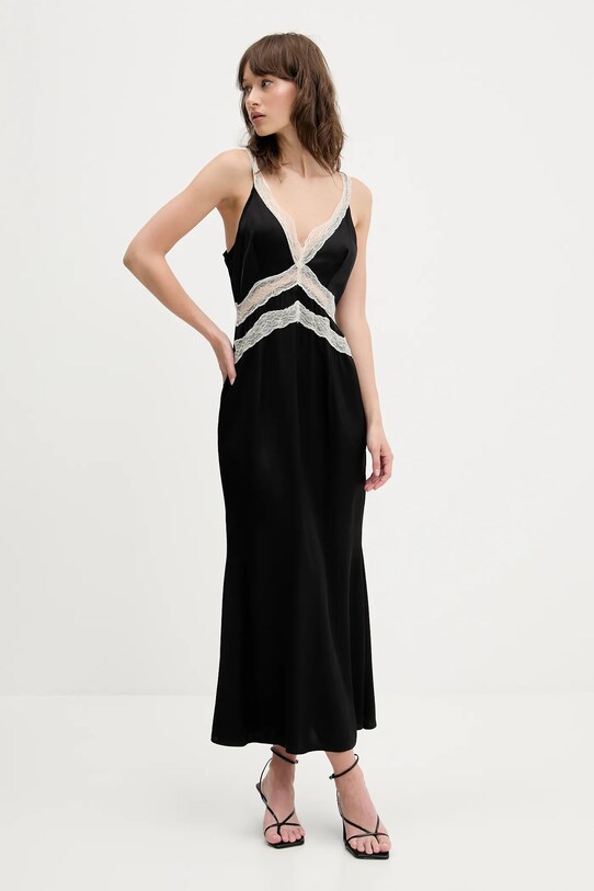 Never Fully Dressed rochie maxi negru NFDDR2122