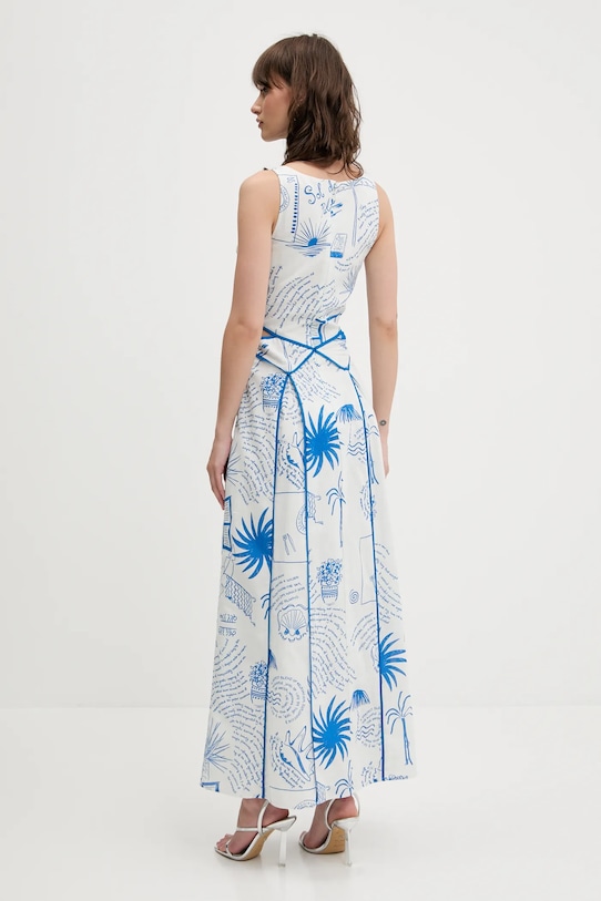 Рокля с лен Never Fully Dressed NFDDR2034 син SS25