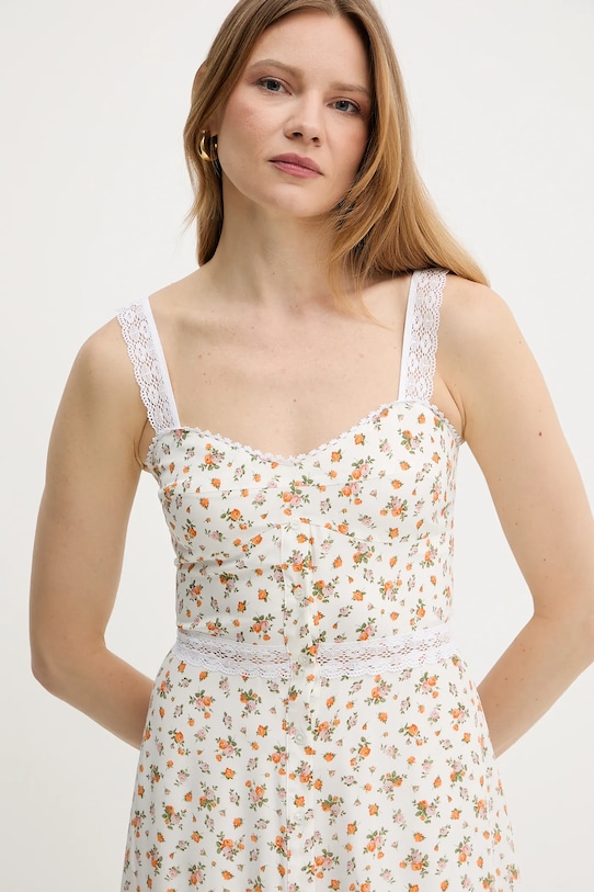 Weekend Max Mara sukienka jedwabna beżowy 2515221023600