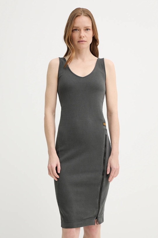 G-Star sukienka bawełniana bawełna szary D26593.E040