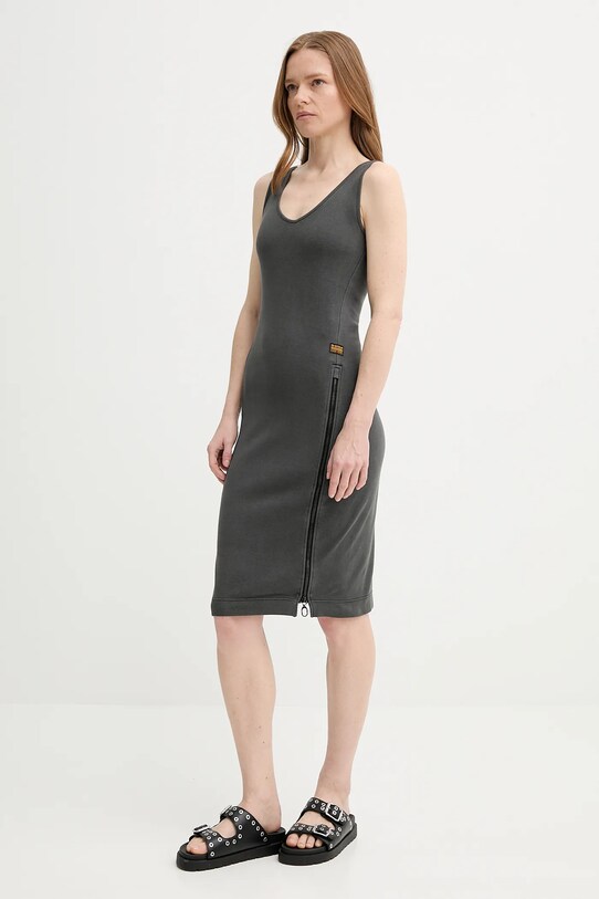 G-Star sukienka bawełniana szary D26593.E040