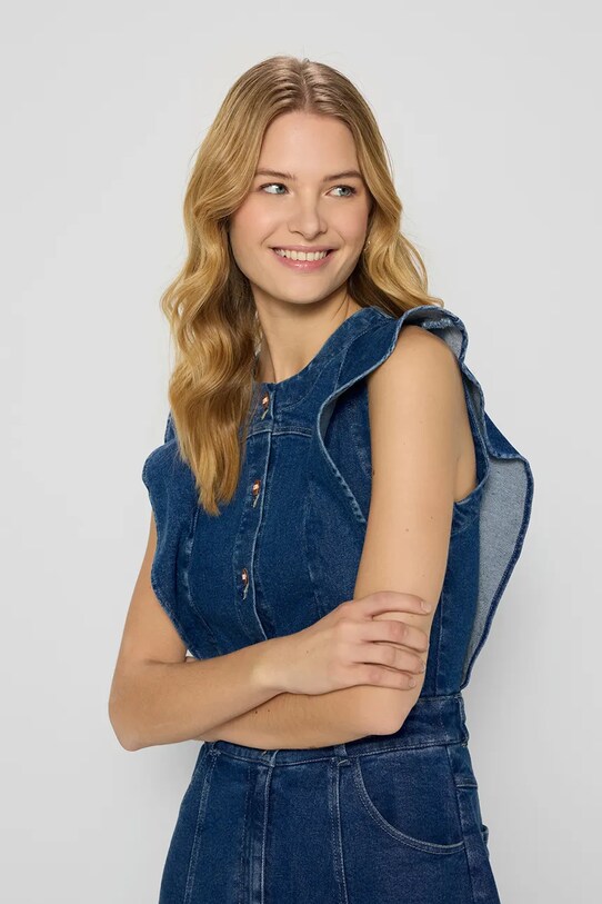 Ruházat Bizuu farmerruha AIDEN AIDEN.NIEBIESKI.SS25 sötétkék