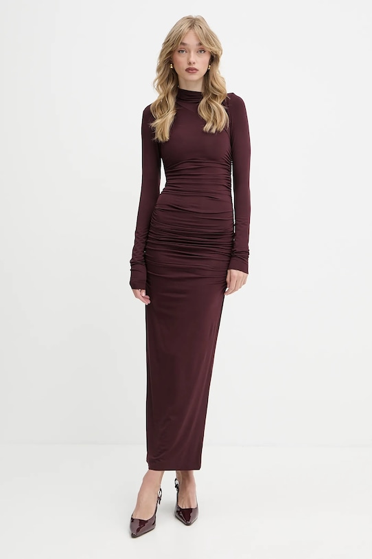 La Mania sukienka z elastanem bordowy CARO