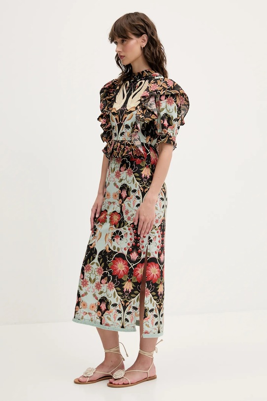 Платье Farm Rio 328823 бирюзовый SS25