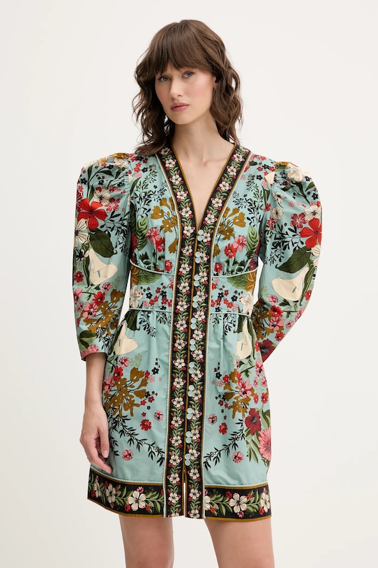 Farm Rio sukienka trzy czwarte turkusowy 334356