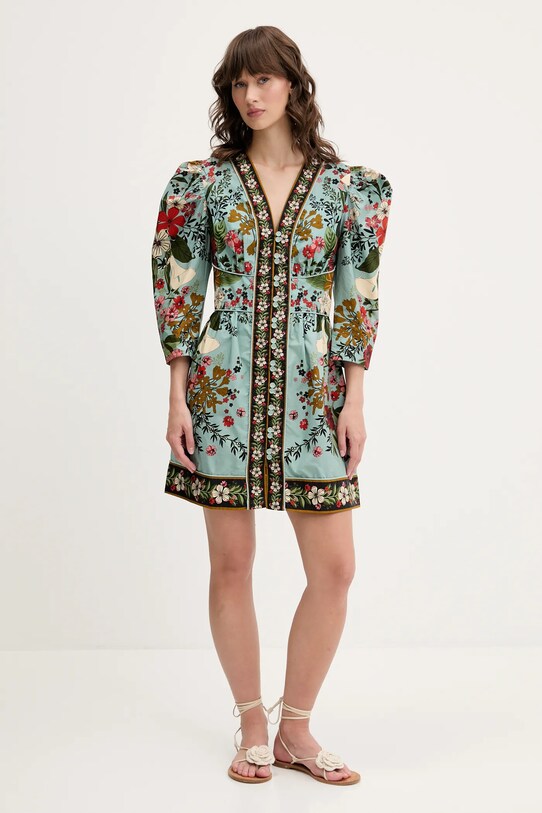 Farm Rio sukienka 334356 turkusowy SS25