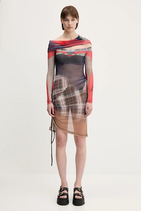 Ottolinger vestito Mesh Off-Shoulder Mini tessuto elasticizzato blu navy 101.501501.01