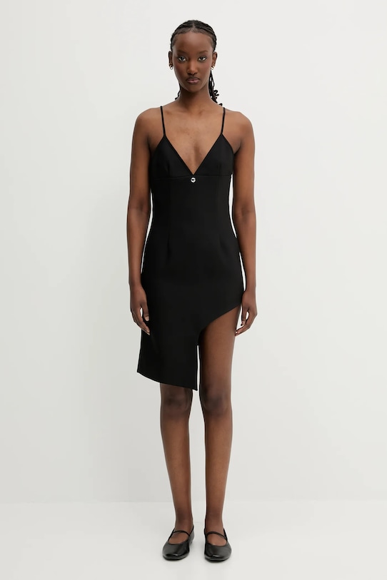 Obleka Coperni Tailored Asymmetric Mini črna COPR187F3004