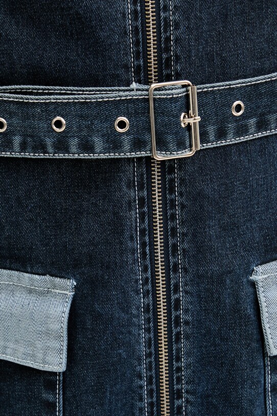 The Ragged Priest sukienka jeansowa RPSS251005DN granatowy