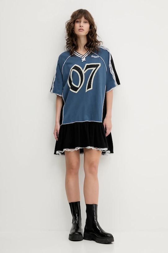 The Ragged Priest rochie din bumbac RPSS251042JS albastru SS25