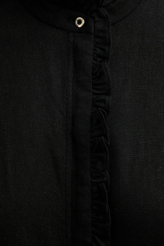 Bruuns Bazaar sukienka z domieszką lnu BBW4499 czarny