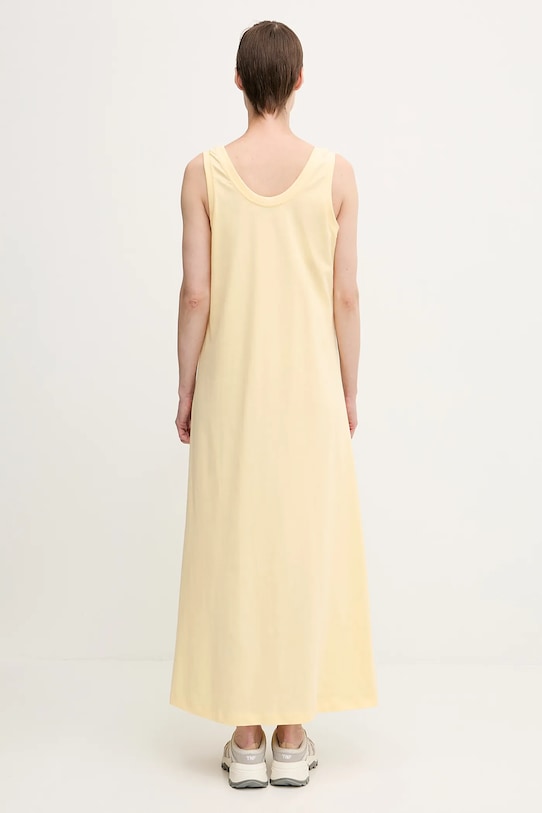 Ρούχα Βαμβακερό φόρεμα Pangaia Midweight Long Dress 10002554 κίτρινο