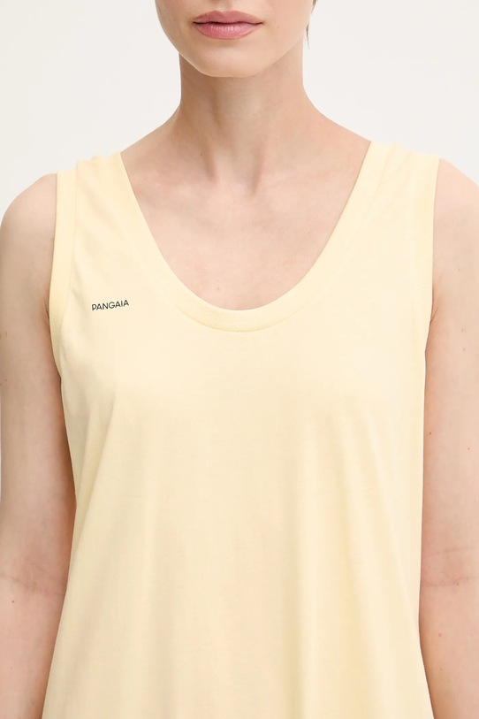 Βαμβακερό φόρεμα Pangaia Midweight Long Dress κίτρινο 10002554