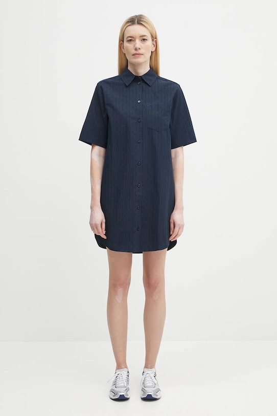 Бавовняна сукня Samsoe Samsoe SATINA F25200080 темно-синій