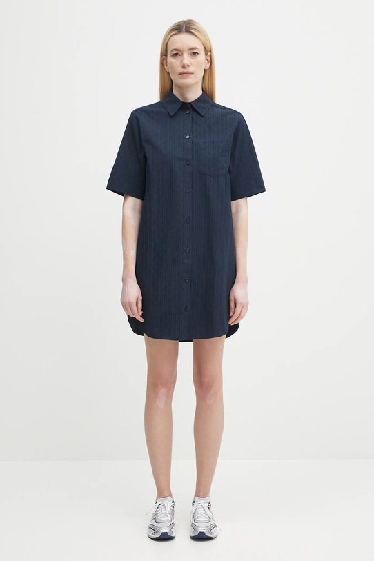 Bavlnené šaty Samsoe Samsoe SATINA F25200080 tmavomodrá