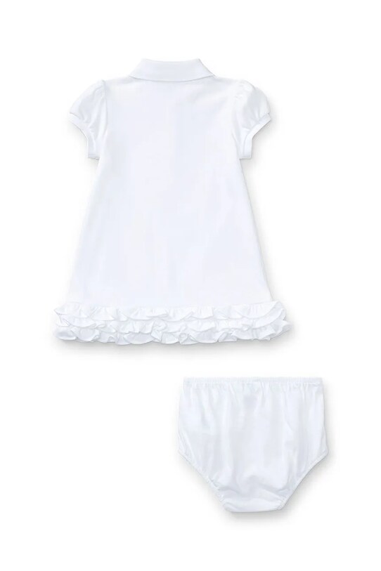 Polo Ralph Lauren rochie din bumbac pentru bebeluși 310676237002 alb SS25
