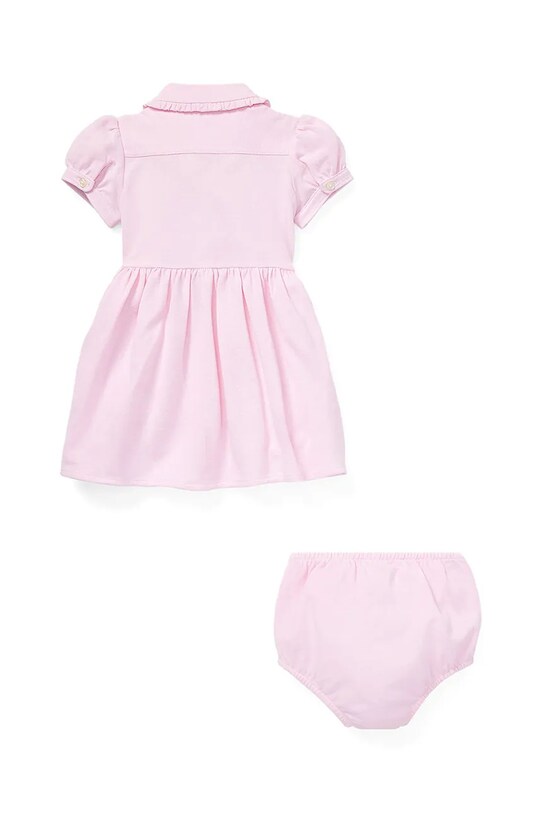 Дитяча бавовняна сукня Polo Ralph Lauren 310734896001 рожевий SS25