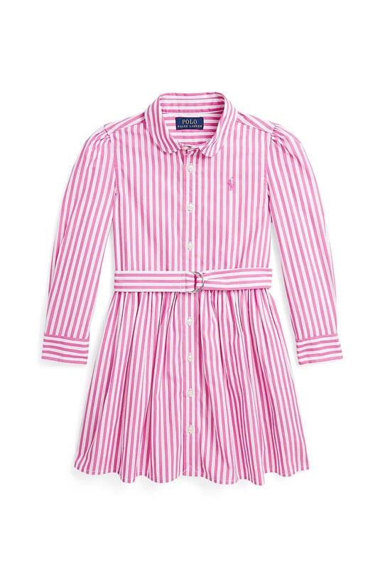 Polo Ralph Lauren sukienka bawełniana dziecięca wzorzyste różowy 312934134001