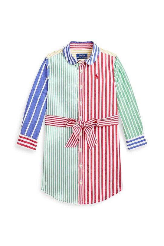 Παιδικό βαμβακερό φόρεμα Polo Ralph Lauren εμπριμέ πολύχρωμο 312957447001