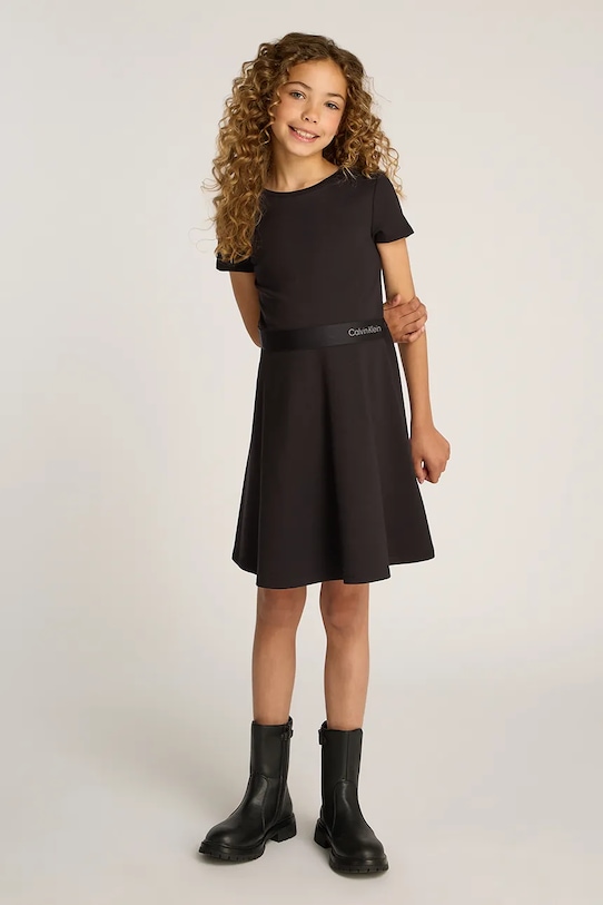 Dječja haljina Calvin Klein Jeans kratki crna IG0IG02769.PPYA