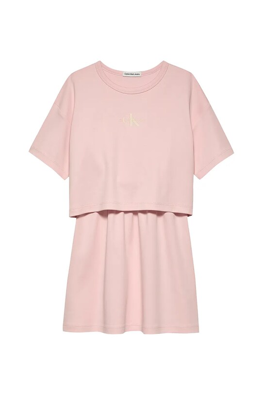 Дитяча бавовняна сукня Calvin Klein Jeans IG0IG02770.104.116.PPYA рожевий SS25