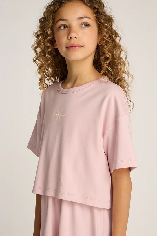Дитяча бавовняна сукня Calvin Klein Jeans IG0IG02770.128.176.PPYA рожевий