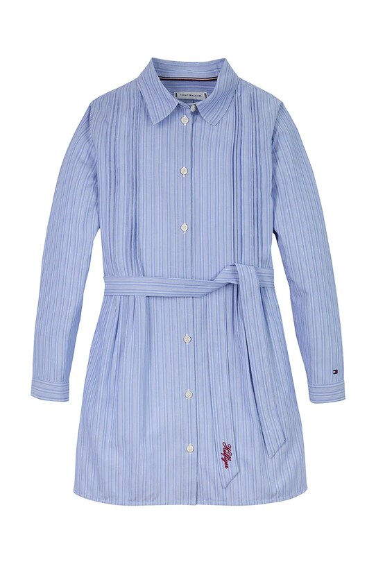 Дитяча бавовняна сукня Tommy Hilfiger KG0KG08335.PPYA блакитний SS25