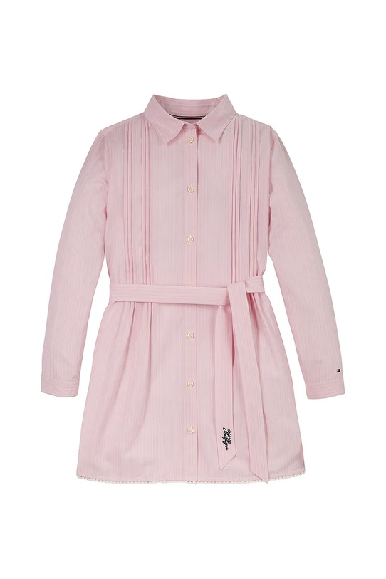 Dětské bavlněné šaty Tommy Hilfiger KG0KG08335.PPYA růžová SS25