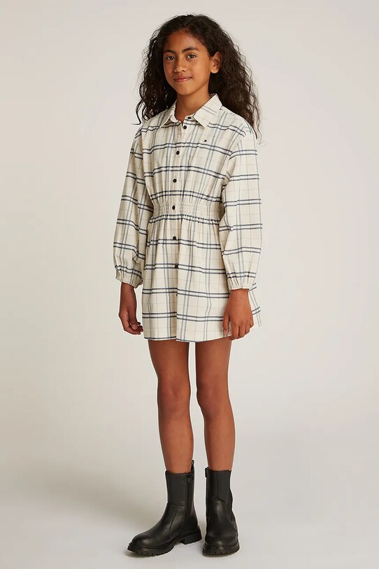 Tommy Hilfiger sukienka dziecięca wzorzyste beżowy KG0KG08338.PPYA