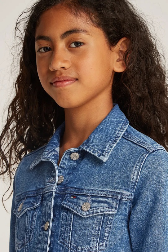 Tommy Hilfiger sukienka jeansowa dziecięca KG0KG08345.PPYA niebieski