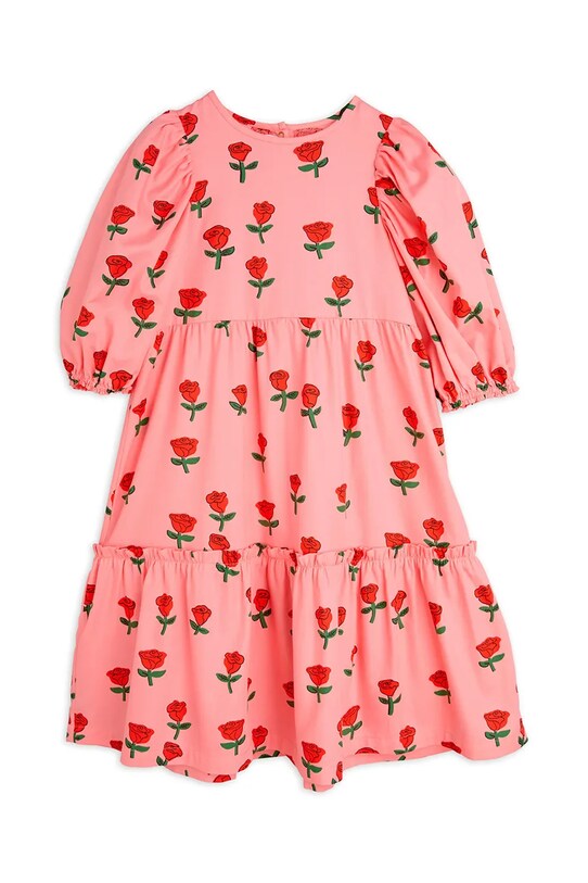 Dievčenské bavlnené šaty Mini Rodini Roses kvetinový ružová 2515010528