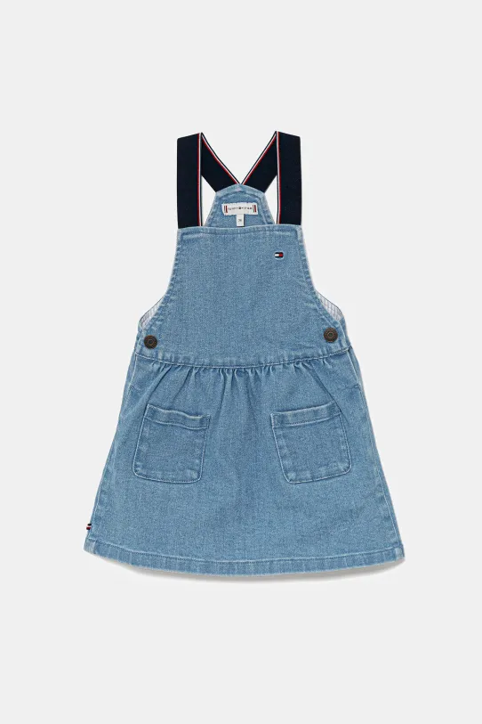 Dziewczynka Tommy Hilfiger sukienka jeansowa dziecięca KN0KN01977.PPYA niebieski