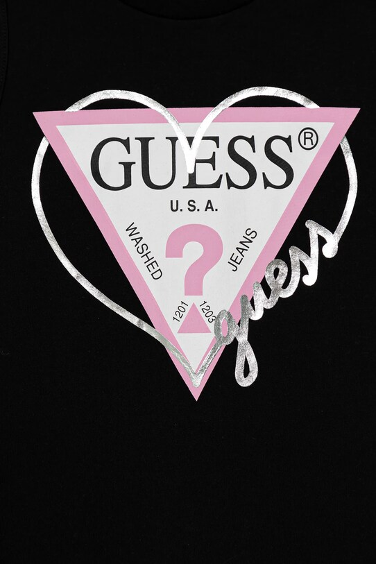 Fete Guess rochie din bumbac pentru copii J4RK38.KA6W4.PPYA negru