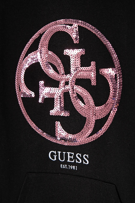 Fete Guess rochie din bumbac pentru copii J5RK16.KAD74.PPYA negru