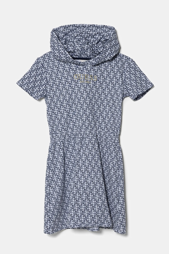 Guess sukienka bawełniana dziecięca wzorzyste niebieski J5RK32.KA6R4.PPYA