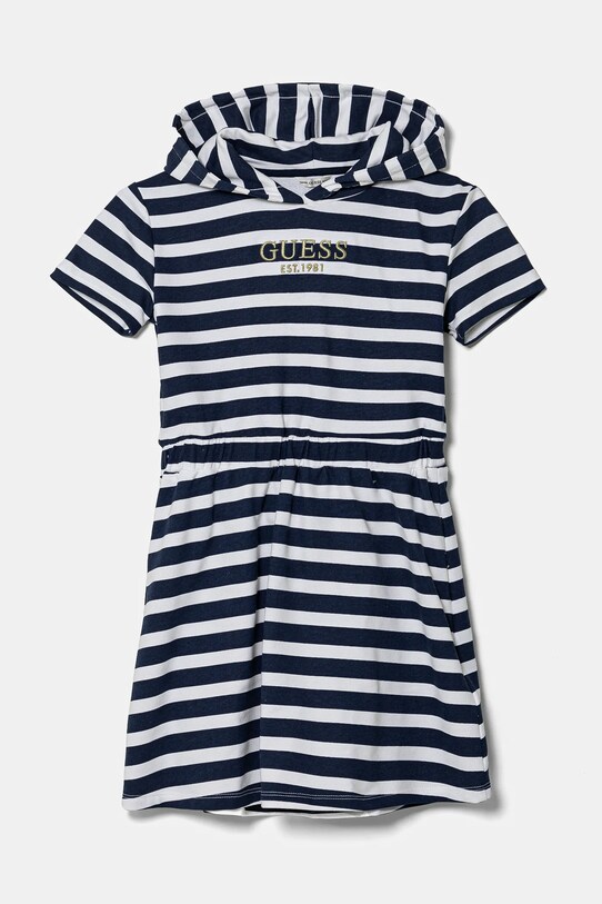Дитяча бавовняна сукня Guess короткий блакитний J5RK32.KA6R4.PPYA