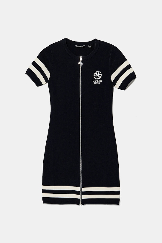 Παιδικό φόρεμα Guess ρίγες σκούρο μπλε J5RK49.ZZ04U.PPYA