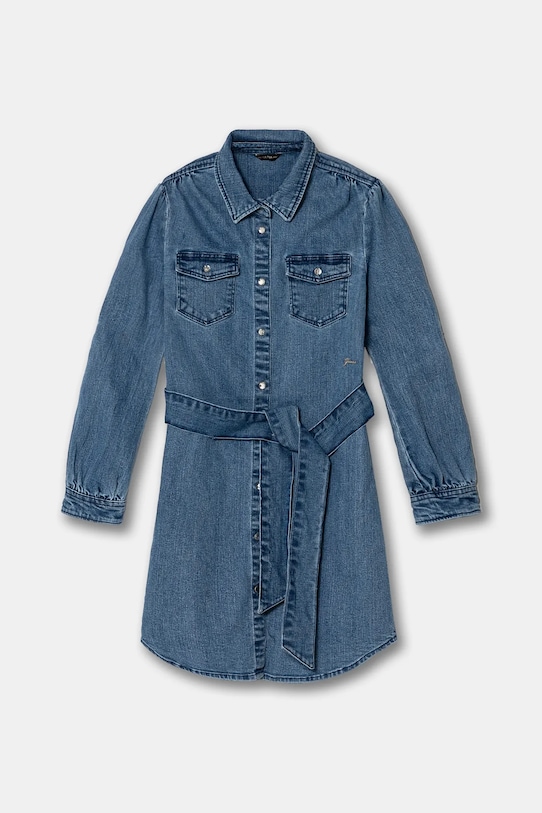 Guess rochie din denim pentru copii cu guler albastru J5RK50.D4HB0.PPYA