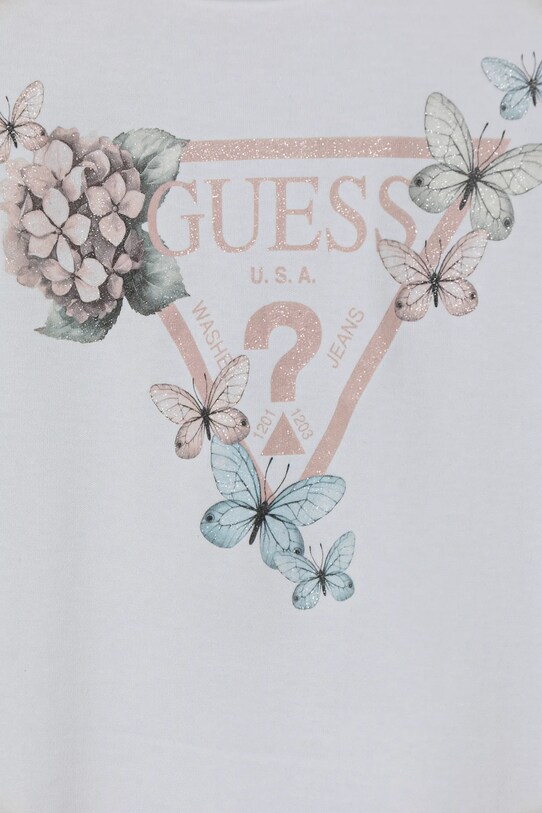 Девочка Хлопковое детское платье Guess K4RK23.KA6W4.PPYA белый