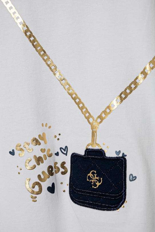 DÍVKA Dětské bavlněné šaty Guess K5RK00.KA6W4.PPYA bílá