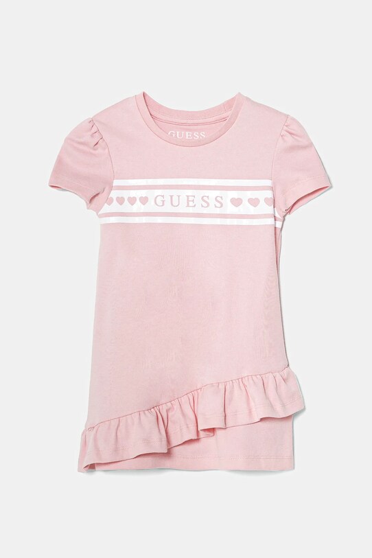 Хлопковое детское платье Guess хлопок розовый K5RK04.KA6W4.PPYA