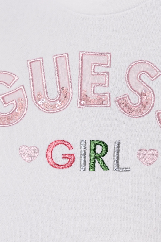 Fete Guess rochie din bumbac pentru copii K5RK05.K82T0.PPYA alb